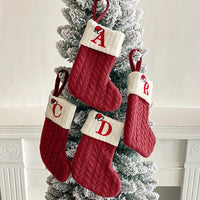 2024 Christmas Stocking Gift Bags - Embroidered Decorative Letters, Hanging Holiday Stockings for Fireplace & Tree