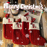 2024 Christmas Stocking Gift Bags - Embroidered Decorative Letters, Hanging Holiday Stockings for Fireplace & Tree