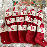 2024 Christmas Stocking Gift Bags - Embroidered Decorative Letters, Hanging Holiday Stockings for Fireplace & Tree