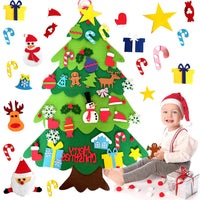 DIY Kids Felt Christmas Tree - Montessori Toys & Decorations for Home, Navidad 2023 Santa Claus Xmas Ornaments