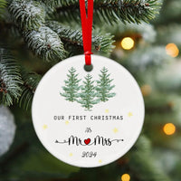 2024 Our First Christmas Married Ornament - Wedding Gift for Couple, First Christmas as Mr. and Mrs. Keepsake