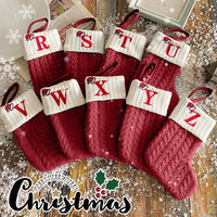 2024 Christmas Stocking Gift Bags - Embroidered Decorative Letters, Hanging Holiday Stockings for Fireplace & Tree