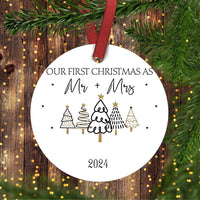 2024 Our First Christmas Married Ornament - Wedding Gift for Couple, First Christmas as Mr. and Mrs. Keepsake