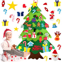 DIY Kids Felt Christmas Tree - Montessori Toys & Decorations for Home, Navidad 2023 Santa Claus Xmas Ornaments