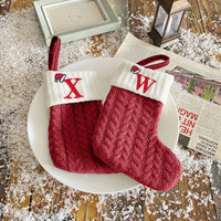 2024 Christmas Stocking Gift Bags - Embroidered Decorative Letters, Hanging Holiday Stockings for Fireplace & Tree