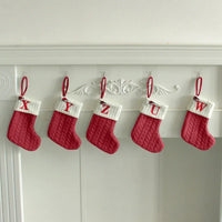 2024 Christmas Stocking Gift Bags - Embroidered Decorative Letters, Hanging Holiday Stockings for Fireplace & Tree