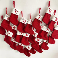 2024 Christmas Stocking Gift Bags - Embroidered Decorative Letters, Hanging Holiday Stockings for Fireplace & Tree