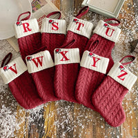 2024 Christmas Stocking Gift Bags - Embroidered Decorative Letters, Hanging Holiday Stockings for Fireplace & Tree