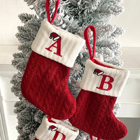 2024 Christmas Stocking Gift Bags - Embroidered Decorative Letters, Hanging Holiday Stockings for Fireplace & Tree